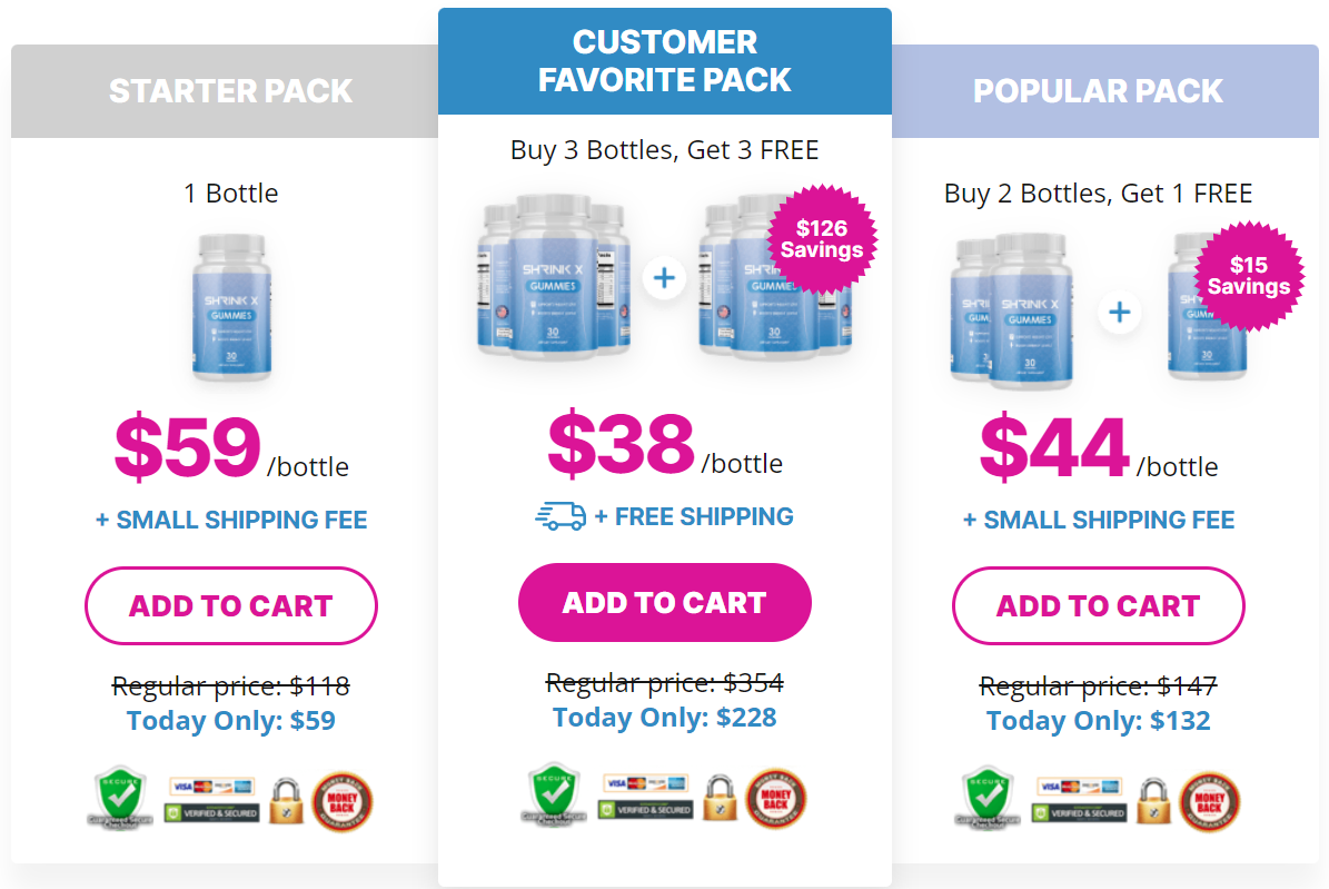 Shrink X  pricing
